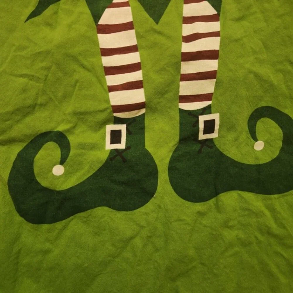 Christmas Elf Apron Holiday Green Red Striped Kitchen Cooking Hobby‎ Lobby